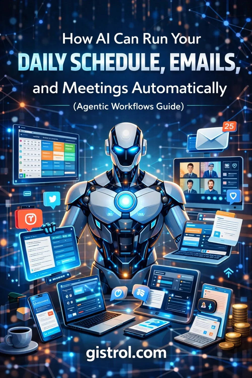 AI assistant automating daily schedule, emails, and meetings using smart workflows