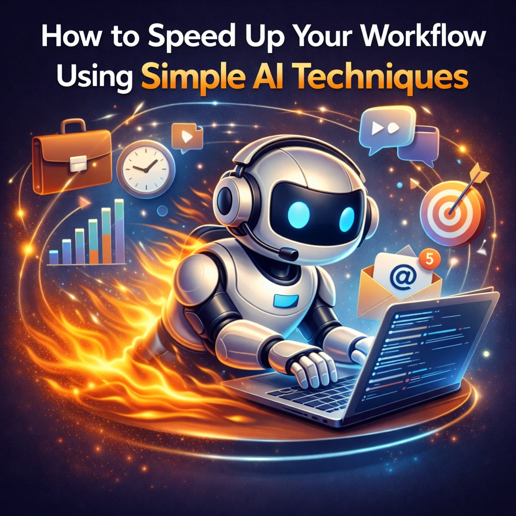Professional using AI tools on a laptop to automate daily workflow