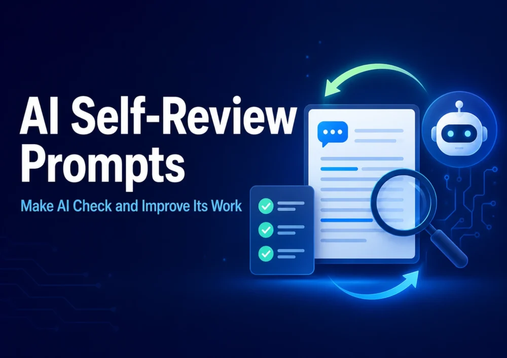 AI self-review prompts used to check and improve an artificial intelligence response